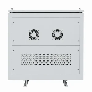 100kVA Three Phase Dry Type Isolation Transformer Ventilation Fan Air Cooling Cabinet Enclosure Design Electrical Transformer Back View