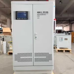 120KVA three phase automatic AC voltage regulator AVR with built-in isolation transformer high capacity power stabilizer supporting 110V 120V 208V 220V 230V 240V 380V 400V 415V 440V 480V industrial power systems factory direct supply by Voltnex Power