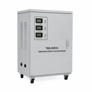 20KVA three phase AC voltage stabilizer automatic voltage regulator AVR servo motor control type for industrial machine power supply manufactured by Voltnex Power China factory