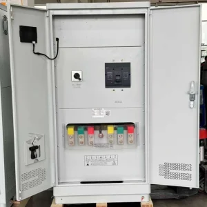 500KVA three phase heavy duty line voltage regulator with built-in isolation transformer supporting 110V 208V 220V 380V 400V 415V 440V 480V AC for factory plant main power system and industrial voltage stabilization solution by Voltnex Power