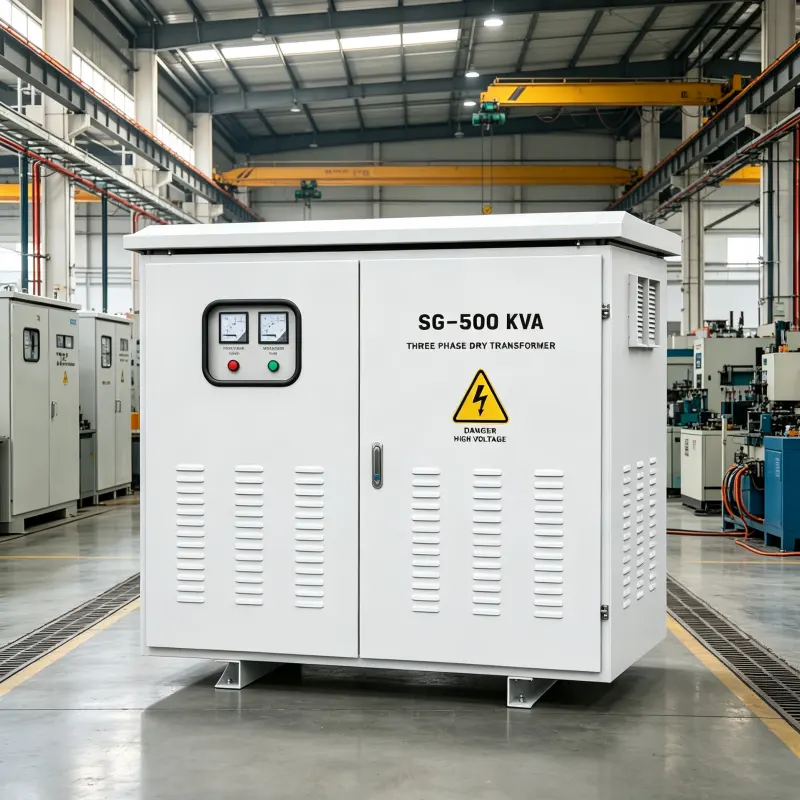 500kVA Heavy Duty Three Phase Isolation Transformer with Industrial Automation Distribution Cabinet for North America South America Europe and Asia Factory Power Systems by Voltnex Power Manufacturer