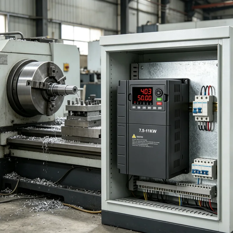7.5kW 11kW (10HP 15HP) Three Phase Variable Frequency Drive VFD Motor Controller 208V 220V 380V 400V 415V 440V 480V Electrical Testing Workbench Inspection Voltnex Power