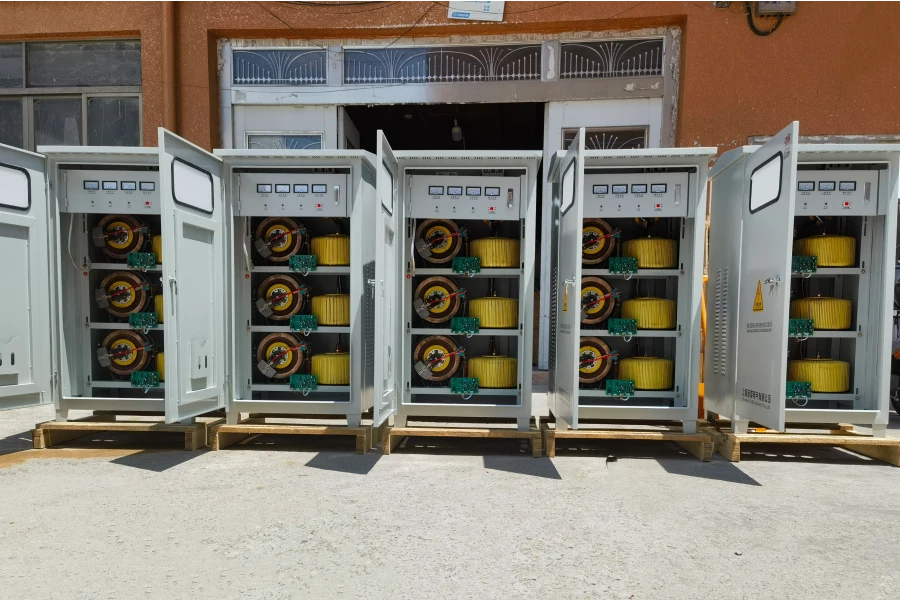 Isolation Transformer and Voltage Stabilizer Assembly Workshop in China Factory with Electrical Control Components Installation, Custom 1KVA-3000KVA Power Equipment Manufacturing and 220V 380V 400V Voltage Solutions for Global Industrial Applications - Voltnex Power