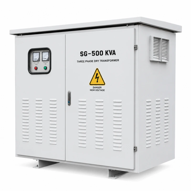 SG 500KVA High Capacity Three Phase Isolation Transformer with Enclosure Cabinet for Step Up Step Down Voltage Conversion CE Certified Export by Voltnex Power