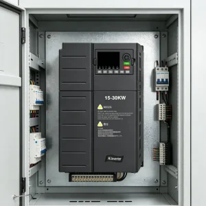 15-22kW 20HP-30HP Three Phase Automatic AC Motor Speed Controller VFD Inverter Integrated into Industrial Control Panel Supporting 208V 220V 380V 400V 415V 440V 480V Motor Control Solutions Voltnex Power