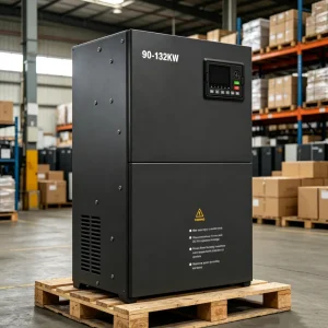 160kW 185kW 200kW (215HP 250HP 270HP) Three Phase Variable Frequency Drive VFD Heavy Duty Inverter with Wooden Pallet Packaging for Warehouse Logistics Export Supporting 208V 220V 380V 400V 415V 440V 480V Voltnex Power