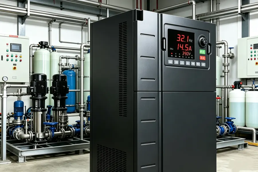 200kW 270HP 3 Phase Variable Frequency Drive VFD at 32.1Hz for Large Scale Wastewater Treatment Plants and Water Purification Equipment | VoltNex Power
