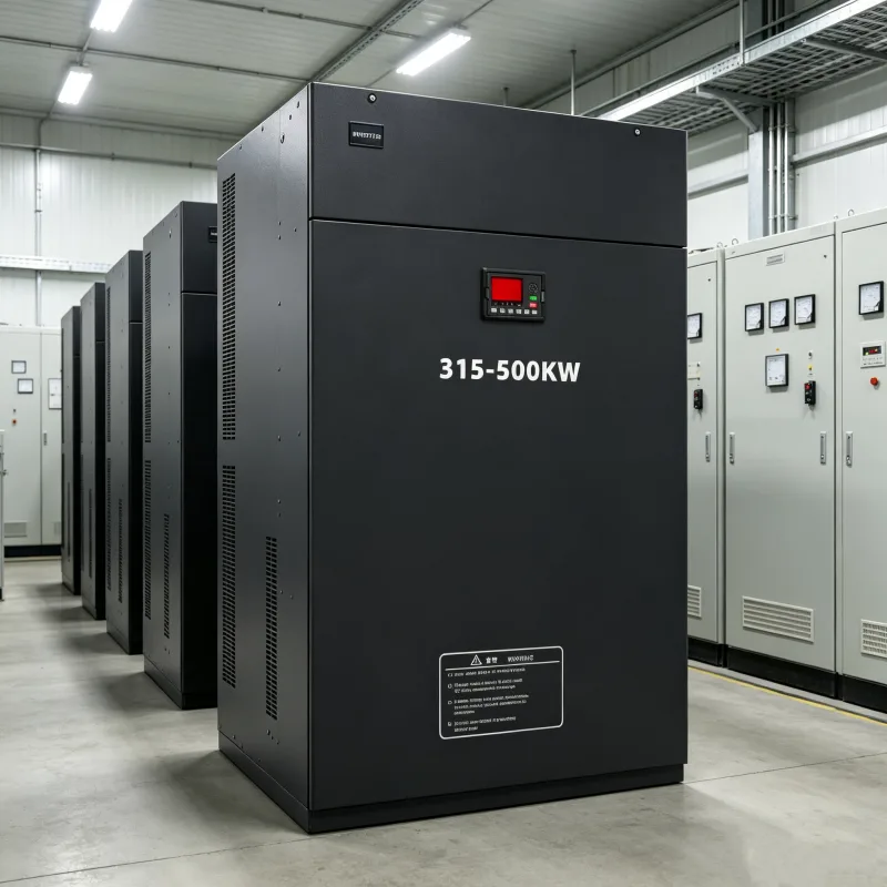 315kW 400kW 450kW 500kW Three Phase Industrial VFD Variable Frequency Drive Installed in Plant Room for Heavy Industry Motor Control 420HP 530HP 600HP 670HP 208V 220V 380V 400V 415V 440V 480V Voltnex Power