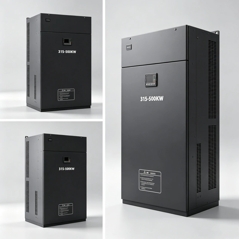 315kW 400kW 450kW 500kW Three Phase Variable Frequency Drive VFD Multiple Angles View Industrial Power Inverter System 420HP 530HP 600HP 670HP 208V 220V 380V 400V 415V 440V 480V Voltnex Power