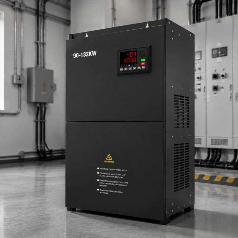 90kW 110kW 132kW (120HP 150HP 175HP) Three Phase Variable Frequency Drive VFD AC Inverter for Heavy Machinery Power Supply System Supporting 208V 220V 380V 400V 415V 440V 480V Industrial Export Solution Voltnex Power
