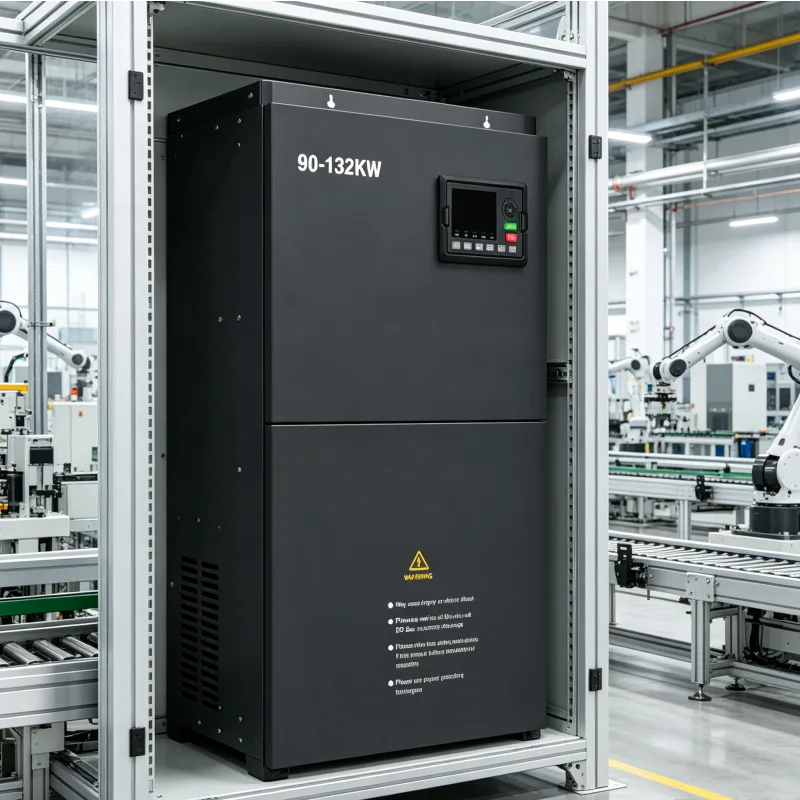 90kW 110kW 132kW (120HP 150HP 175HP) Three Phase Variable Frequency Drive VFD Heavy Industry Power Conditioner for Electrical Substation Room Installation Supporting 208V 220V 380V 400V 415V 440V 480V Voltnex Power