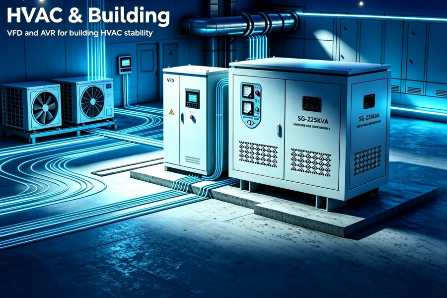 Voltnex Power AVR and VFD Power Equipment for Commercial HVAC and Building Energy Systems Automatic Voltage Regulator 1kVA-3500kVA Variable Frequency Drive 0.75kW-1000kW China Manufacturer Factory