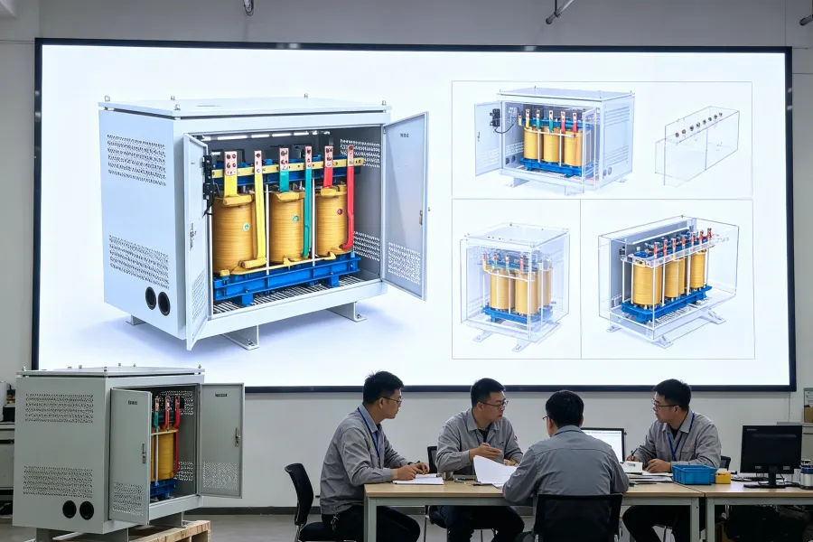 Voltnex Power Custom Three Phase Dry Type Isolation Transformer Engineering Design with CAD Blueprint Development, 1kVA-3500kVA Industrial Power Transformer for Customized Voltage Conversion and Electrical Isolation Systems