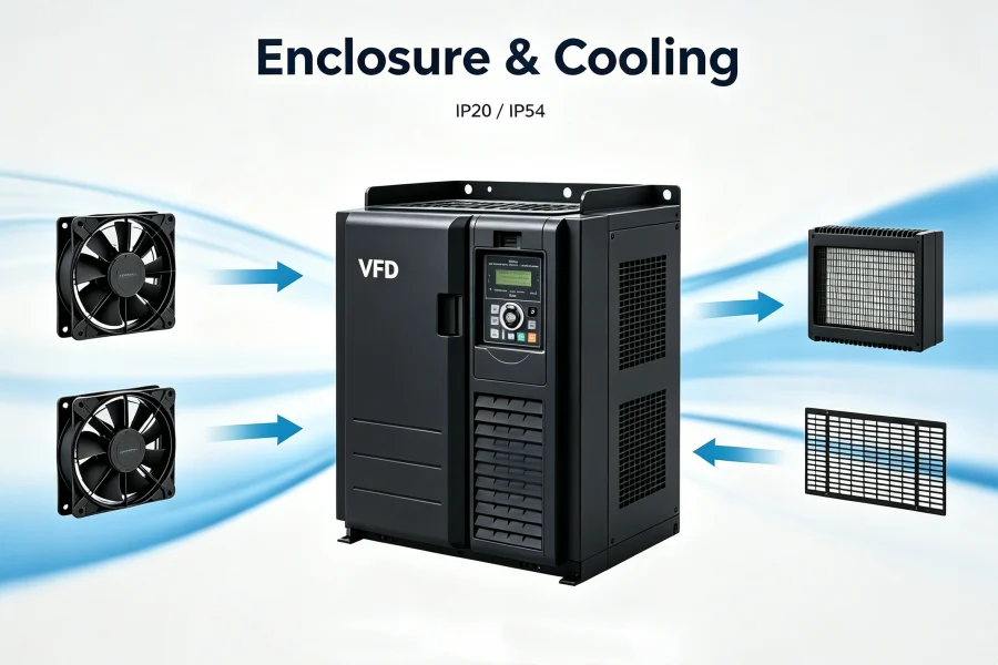 Customizable VFD Enclosure IP20 IP54 Protection Grade with Natural and Forced Air Cooling Solutions | Industrial Variable Frequency Drive Cabinet | VoltNex Power