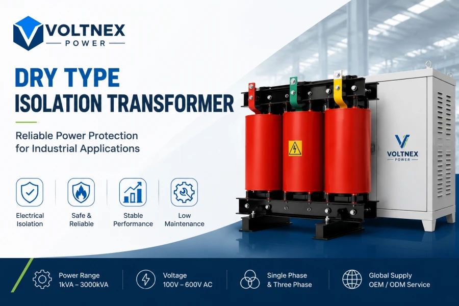 Dry Type Isolation Transformer Reliable Power Protection Solution for Industrial Applications Including VFD Systems, Medical Equipment, Data Centers and Factory Electrical Systems | Voltnex Power China Factory Manufacturer