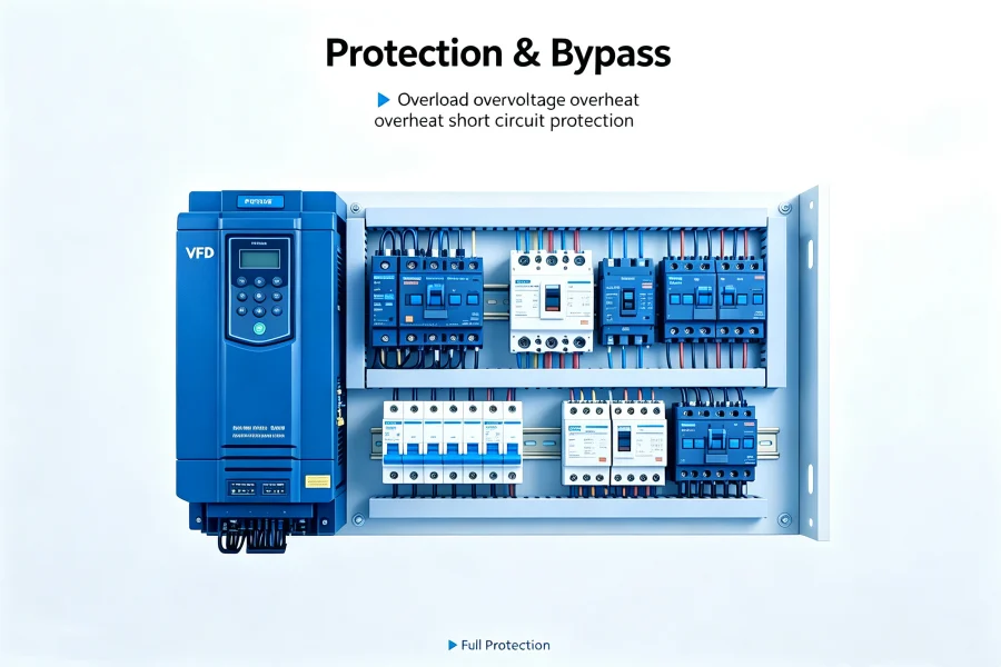 Industrial Grade VFD with Comprehensive Protection Functions and Optional Bypass System for Continuous Operation Safety | AC Variable Frequency Drive | VoltNex Power