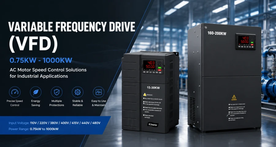 Variable Frequency Drive VFD Industrial AC Motor Speed Control Solution 0.75kW-1000kW for Industrial Automation Systems