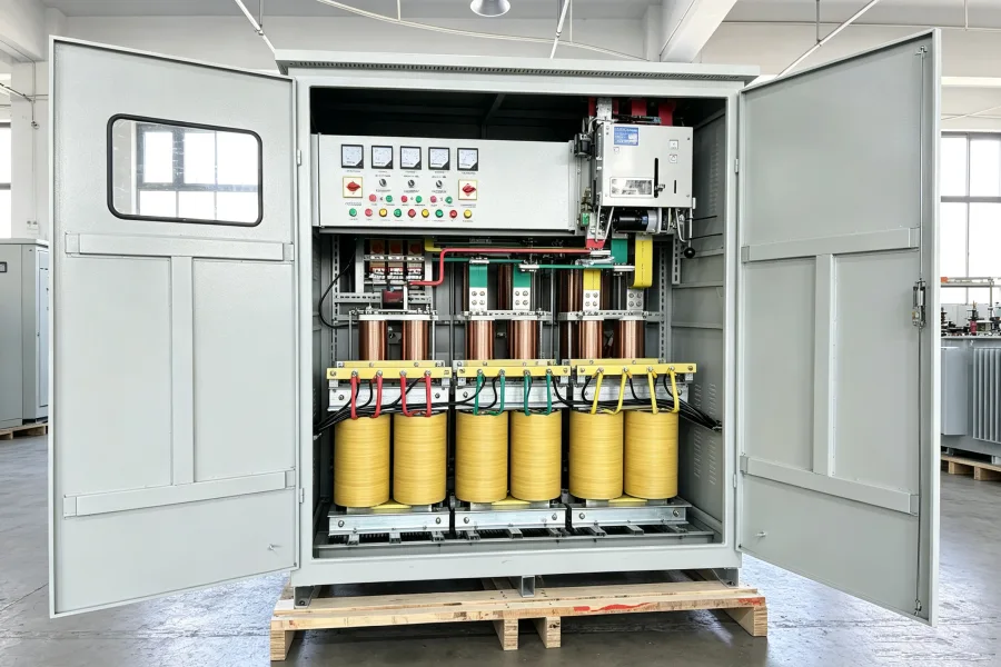 Voltnex Power custom Automatic Voltage Regulator AVR with 110V, 120V, 208V, 220V, 230V, 240V, 380V, 400V, 415V, 440V, 480V and 600V input and output voltage options for industrial voltage stabilization