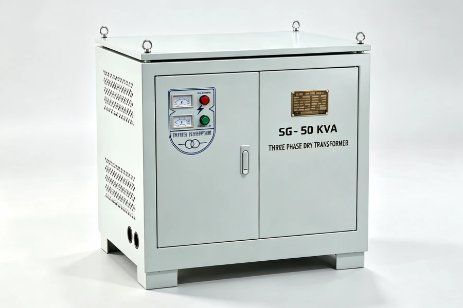 Voltnex Power three phase isolation transformer with closed cabinet design for industrial power distribution, factory applications and heavy electrical equipment