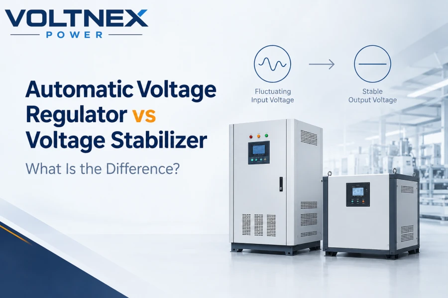 Automatic Voltage Regulator vs Voltage Stabilizer Comparison Showing AVR, Automatic Voltage Stabilizer and AC Voltage Regulation Solutions