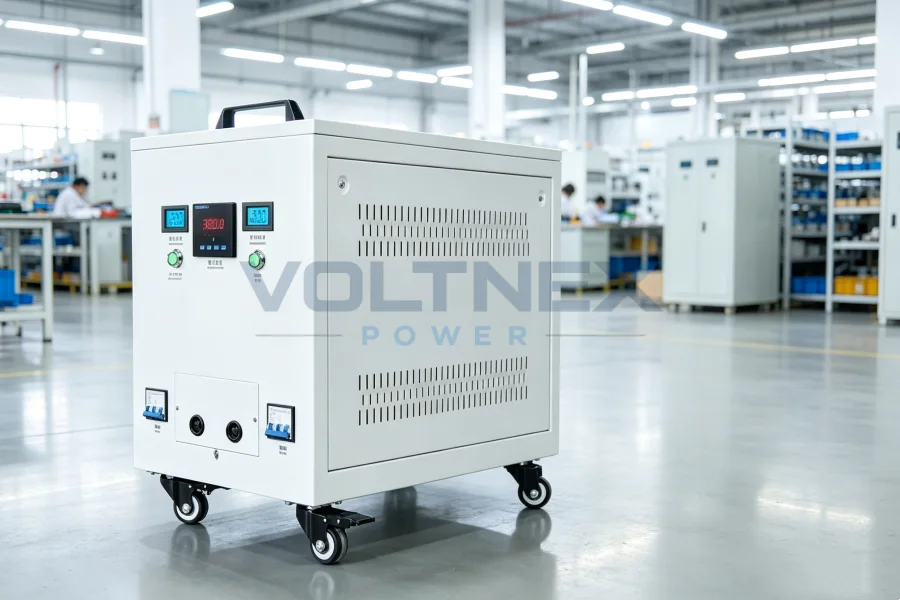 Enclosed Cabinet 3 Phase to Single Phase Dry Type Transformer with Casters for CNC Machines and Industrial Automation