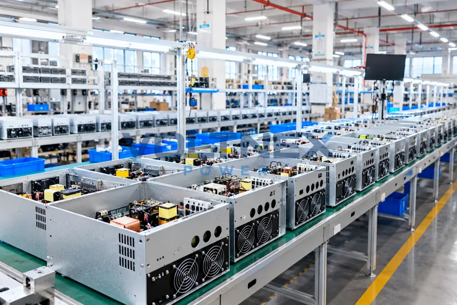 High-efficiency electrical equipment production line for industrial transformers and power systems at Voltnex Power factory