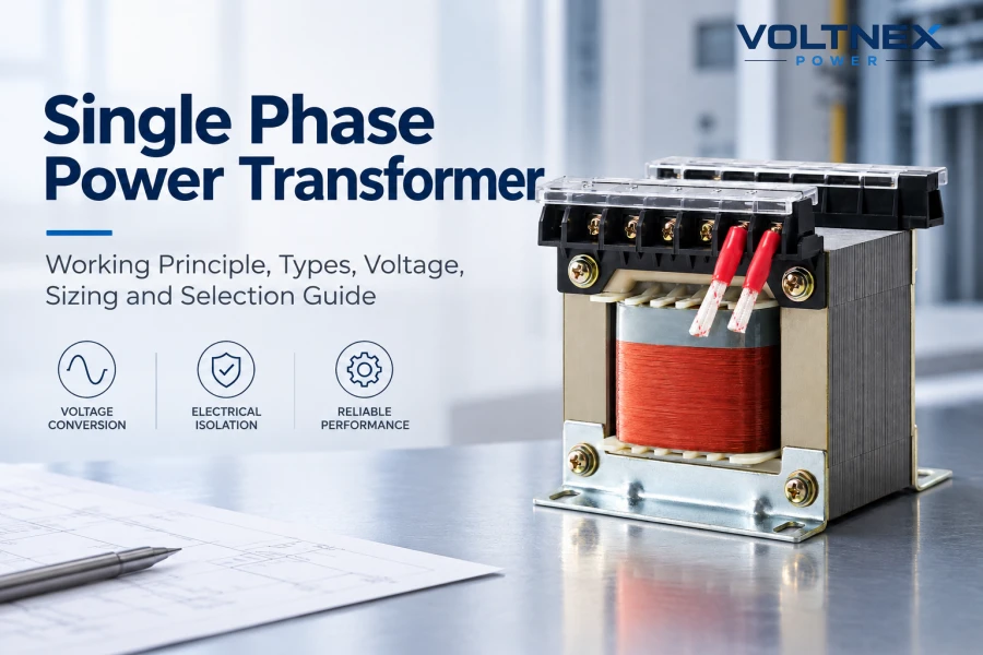 Single Phase Power Transformer for Industrial Applications with Step-Up, Step-Down and Isolation Voltage Conversion