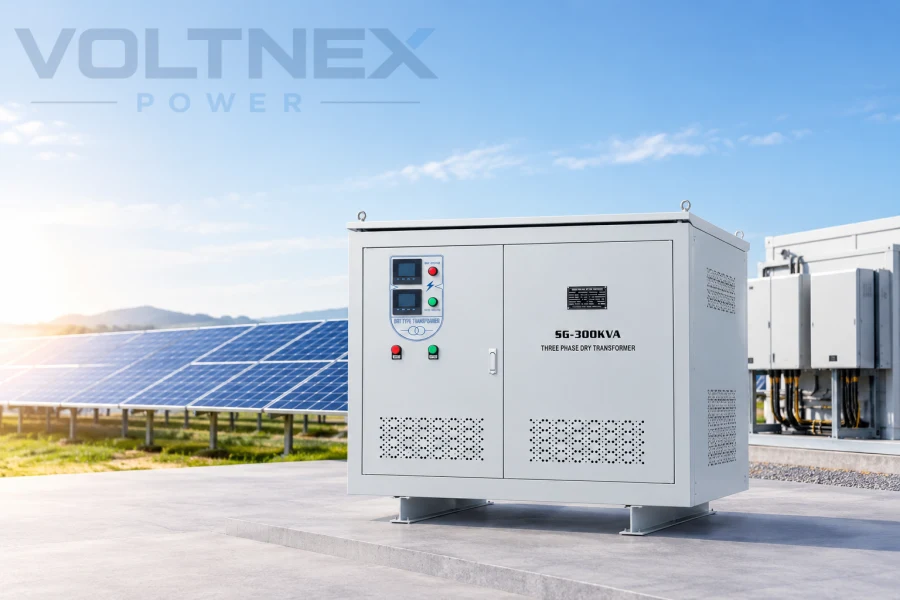 Fabricant de transformateurs solaires photovoltaïques – Transformateur solaire de type sec pour systèmes d'énergie photovoltaïque – Voltnex Power