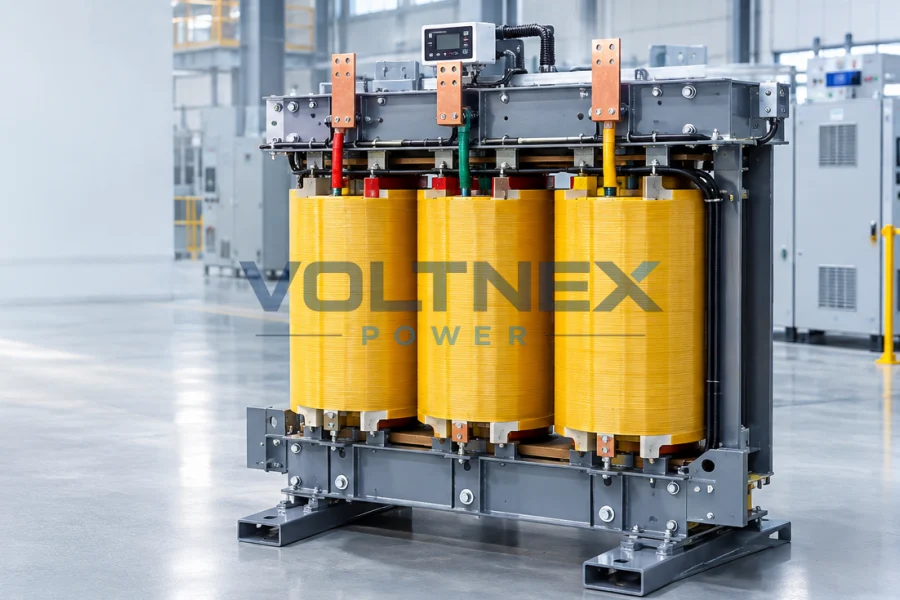 Three Phase Dry Type Rectifier Transformer with Yellow Windings for Industrial AC to DC Power Conversion