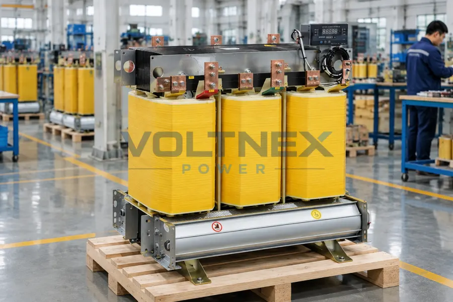 Three phase industrial ZSG dry type rectifier transformer manufactured in a China factory for custom AC to DC power systems, with copper windings and electrical silicon steel core for electroplating, electrolysis, battery charging, DC drives and industrial rectifier equipment