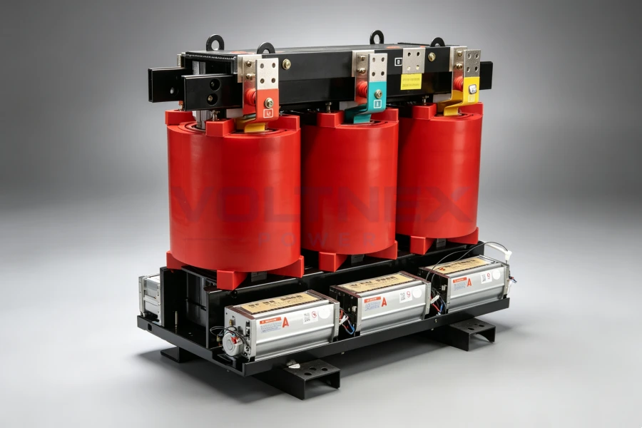 Dry Type Transformer Complete Guide with Open Door Enclosure, Internal Copper Coils and Industrial Electrical Components
